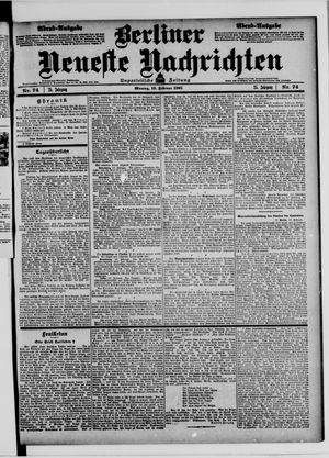 Berliner Neueste Nachrichten vom 13.02.1905