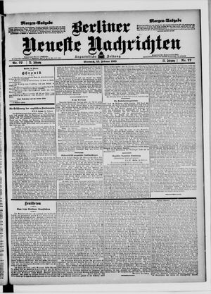 Berliner Neueste Nachrichten vom 15.02.1905
