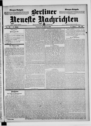 Berliner Neueste Nachrichten vom 16.02.1905