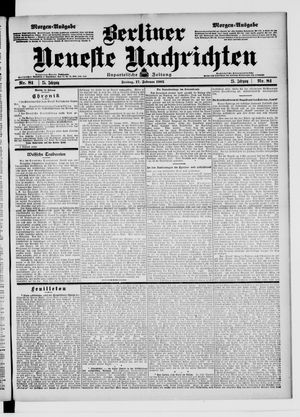 Berliner Neueste Nachrichten vom 17.02.1905