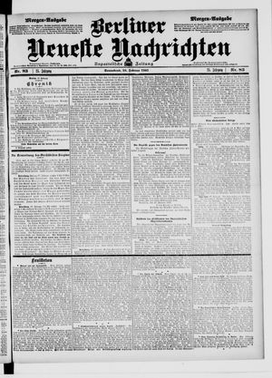 Berliner Neueste Nachrichten vom 18.02.1905