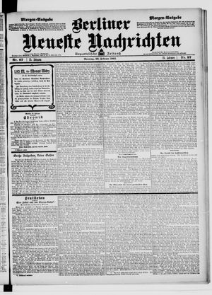 Berliner Neueste Nachrichten vom 26.02.1905