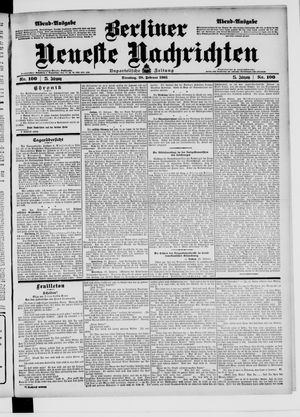 Berliner Neueste Nachrichten vom 28.02.1905