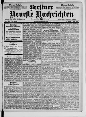 Berliner Neueste Nachrichten vom 01.11.1905