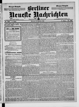 Berliner Neueste Nachrichten vom 22.11.1905