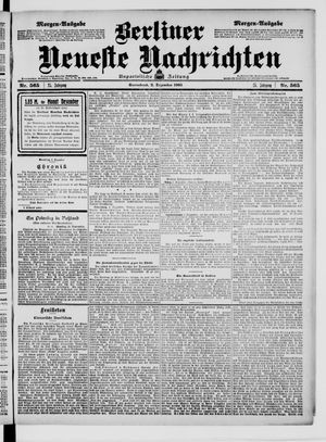 Berliner Neueste Nachrichten vom 02.12.1905