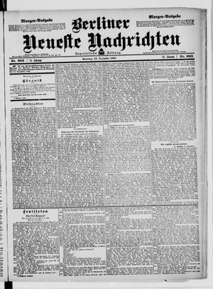 Berliner Neueste Nachrichten vom 24.12.1905