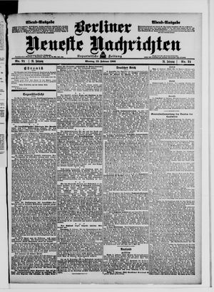 Berliner Neueste Nachrichten vom 12.02.1906