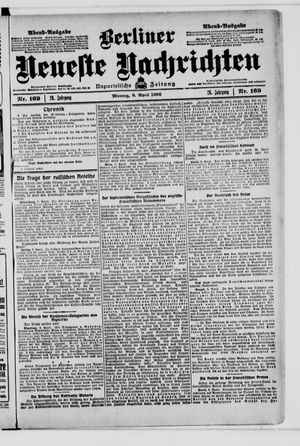 Berliner Neueste Nachrichten vom 09.04.1906