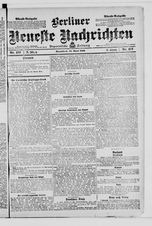 Berliner Neueste Nachrichten vom 14.04.1906