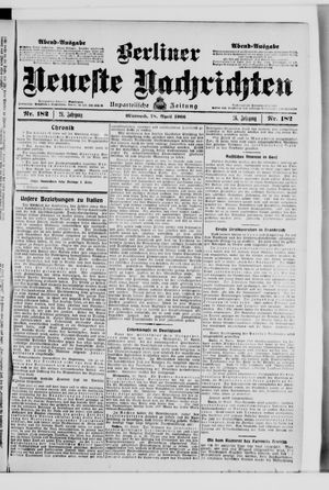 Berliner Neueste Nachrichten on Apr 18, 1906