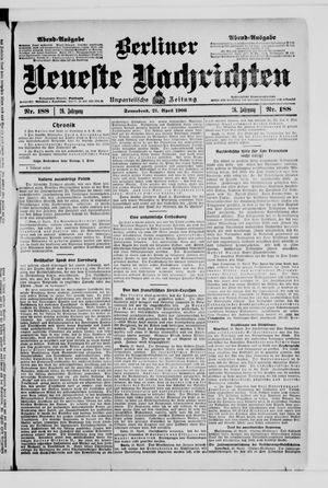 Berliner Neueste Nachrichten on Apr 21, 1906