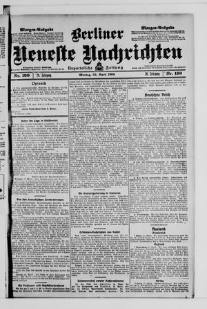 Berliner Neueste Nachrichten vom 23.04.1906