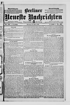 Berliner Neueste Nachrichten vom 23.04.1906