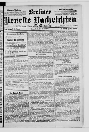 Berliner Neueste Nachrichten vom 28.04.1906