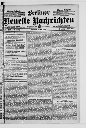 Berliner Neueste Nachrichten on May 2, 1906
