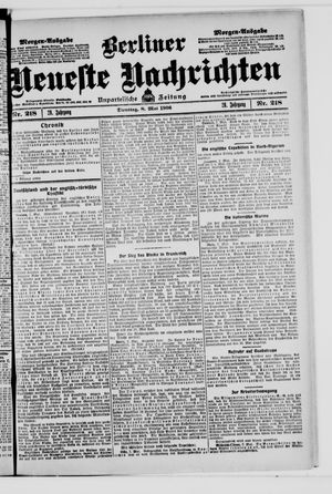 Berliner Neueste Nachrichten vom 08.05.1906