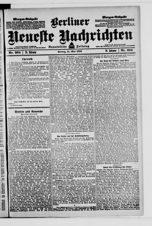 Berliner Neueste Nachrichten vom 11.05.1906