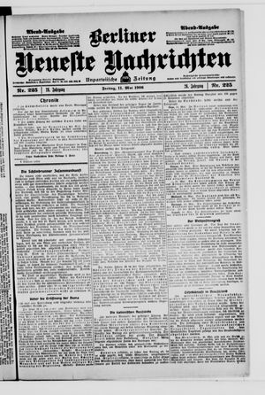 Berliner Neueste Nachrichten vom 11.05.1906