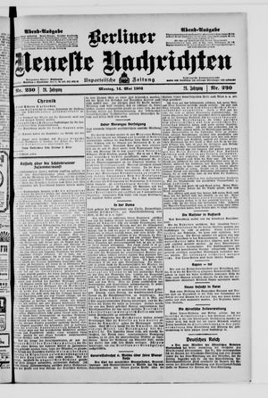 Berliner Neueste Nachrichten on May 14, 1906