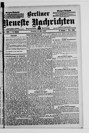 Berliner neueste Nachrichten on May 15, 1906