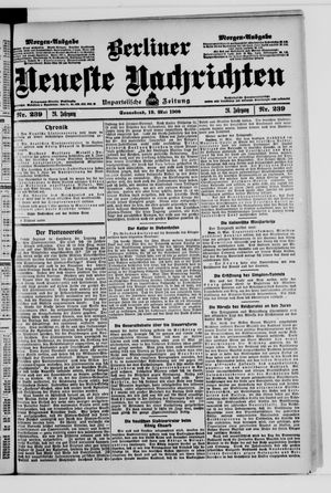 Berliner Neueste Nachrichten on May 19, 1906