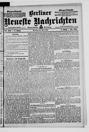 Berliner Neueste Nachrichten on May 20, 1906