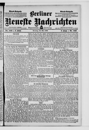Berliner Neueste Nachrichten on May 22, 1906