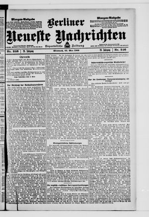 Berliner Neueste Nachrichten vom 23.05.1906