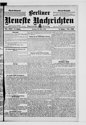 Berliner Neueste Nachrichten vom 25.05.1906