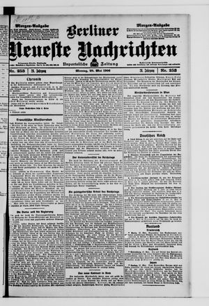 Berliner Neueste Nachrichten on May 28, 1906