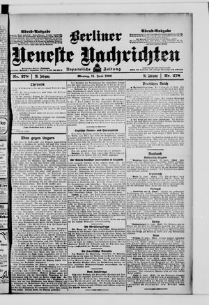 Berliner neueste Nachrichten vom 11.06.1906