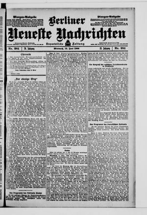 Berliner Neueste Nachrichten on Jun 13, 1906