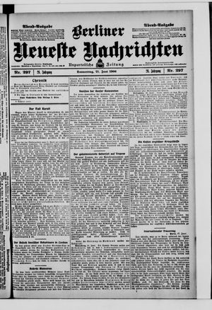 Berliner Neueste Nachrichten vom 21.06.1906