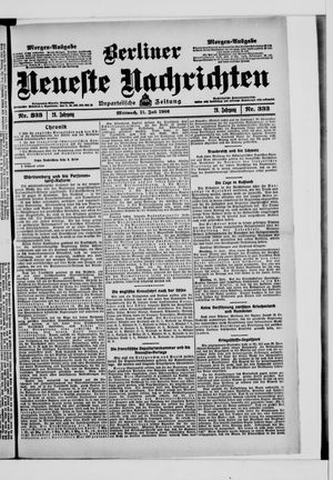 Berliner Neueste Nachrichten vom 11.07.1906
