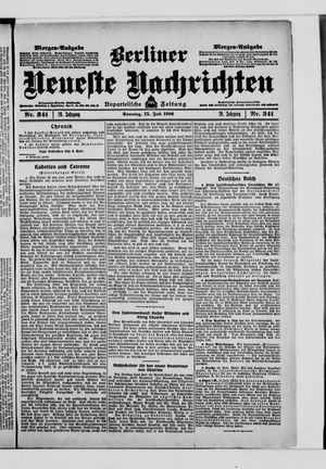 Berliner Neueste Nachrichten vom 15.07.1906