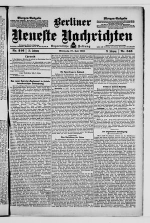 Berliner Neueste Nachrichten vom 18.07.1906