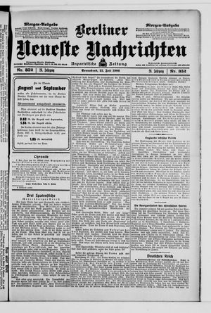 Berliner Neueste Nachrichten vom 21.07.1906