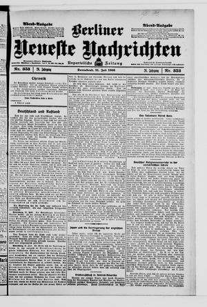 Berliner Neueste Nachrichten vom 21.07.1906