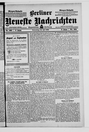 Berliner Neueste Nachrichten vom 26.07.1906