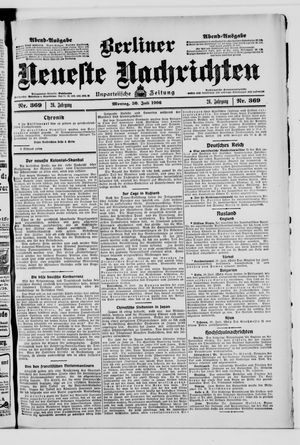 Berliner Neueste Nachrichten vom 30.07.1906