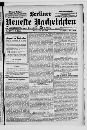 Berliner Neueste Nachrichten vom 31.07.1906