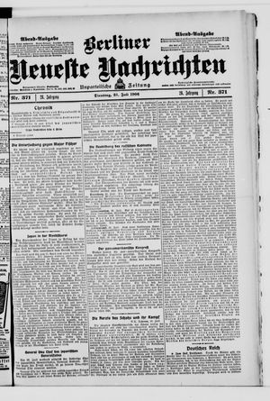 Berliner Neueste Nachrichten vom 31.07.1906