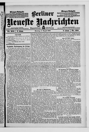 Berliner Neueste Nachrichten vom 05.08.1906