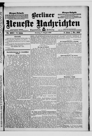 Berliner Neueste Nachrichten vom 07.08.1906