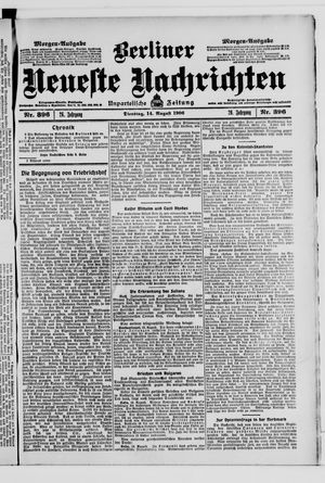 Berliner Neueste Nachrichten vom 14.08.1906