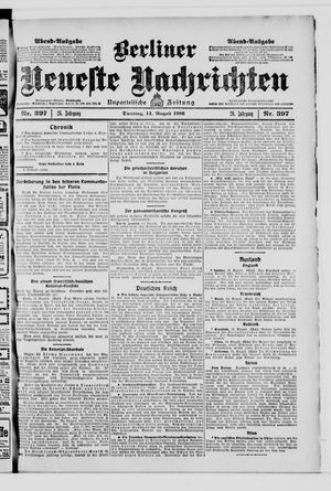 Berliner Neueste Nachrichten vom 14.08.1906