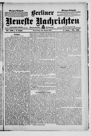 Berliner Neueste Nachrichten vom 30.08.1906