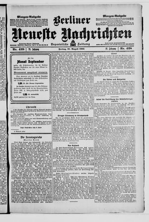 Berliner Neueste Nachrichten vom 31.08.1906