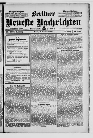 Berliner Neueste Nachrichten vom 02.09.1906